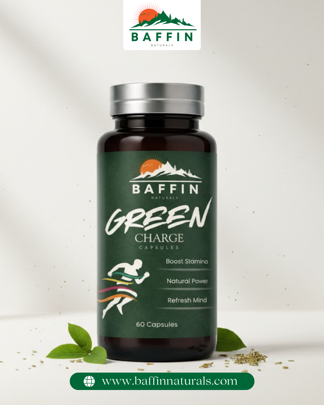 Baffin Naturals Green Charge Capsules – Boost Stamina, Natural Power & Mental Refresh